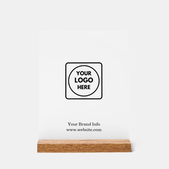 Minimalist Logo | Simple Clean Branded Design Acrylic Sign (Front)