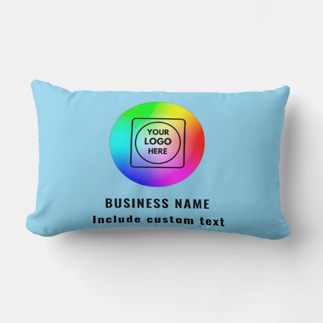 Minimalist Logo & Text Custom Lumbar Pillow (Front)