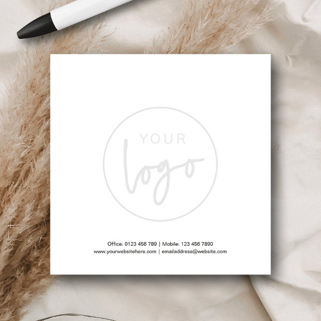 Minimalist Logo Watermark Branded Business Info Post-it Notes (Creator Uploaded)
