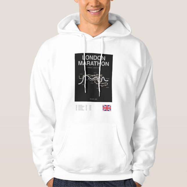 Minimalist London Marathon Line Print Hoodie (Front)