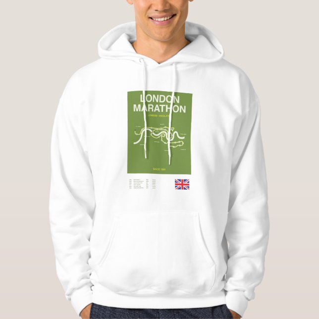 Minimalist London Marathon Line Print Hoodies (Front)