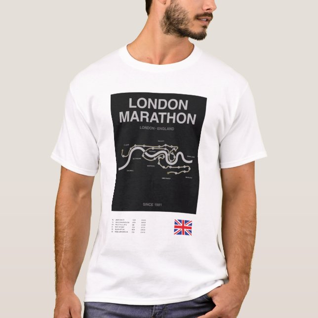 Minimalist London Marathon Line Print Tee (Front)