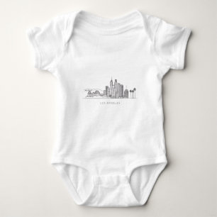 Minimalist Los Angeles Skyline Illustration Baby Bodysuit