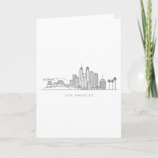 Minimalist Los Angeles Skyline Illustration Card