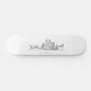 Minimalist Los Angeles Skyline Illustration Skateboard
