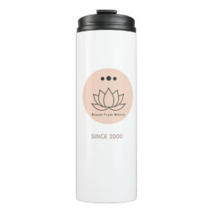 Minimalist Lotus Flower Custom Name Thermal Tumble Tumbler