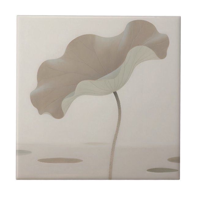 Minimalist Lotus Leaf Serenity Tile (Front)