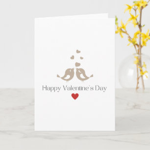 Minimalist Love Birds Valentine's Day Cute Love Card
