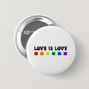 Minimalist Love Is Love Pride Rainbow  2 Inch Round Button