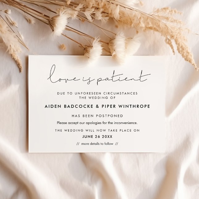 Minimalist Love is patient wedding card (Creator Uploaded)