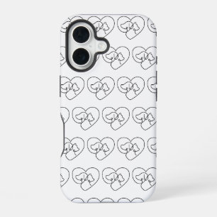 Minimalist Love Line Art Heart Pattern Phone Case