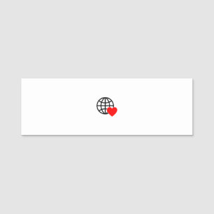 Minimalist Love Name Tag Cute Modern Style