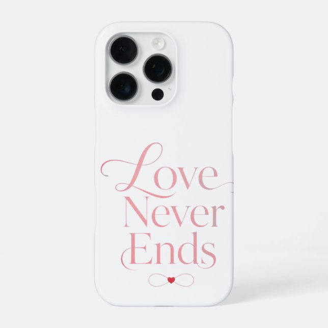 Minimalist Love Never Ends Rose Gold Typography  iPhone Case (Back)