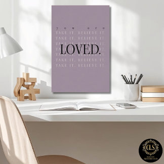 Minimalist Love Quote Poster Print - mauve