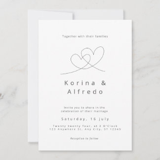 Minimalist Love Story Wedding Invitations