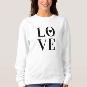 Minimalist "Love" Typography with Heart Sweatshirt