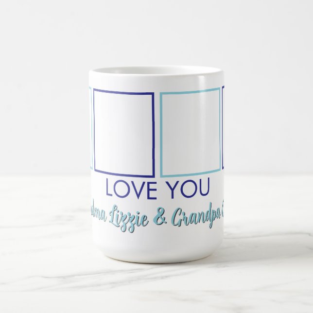 Minimalist Love You Four Photo  Coffee Mug (Center)