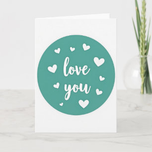 Minimalist Love You Hearts Card