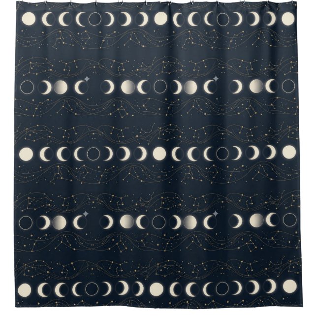 Minimalist Lunar Phases Pattern with Stars and Nig (Front)