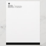 Minimalist Luxe Floral Logo Designer Black/White Letterhead<br><div class="desc">A modern floral icon is placed above your name or business name on this personalized letterhead design. Logo design © 1201AM® Design Studio</div>