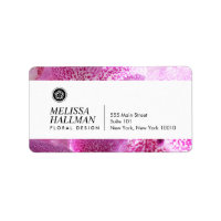 Minimalist Luxe Floral Logo with Pink Orchids