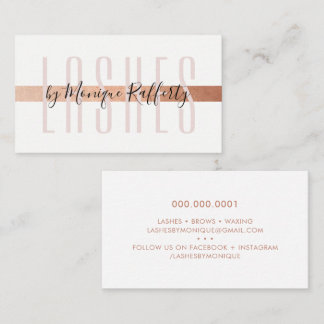 MINIMALIST LUXE stylish faux rose gold foil pink Business Card