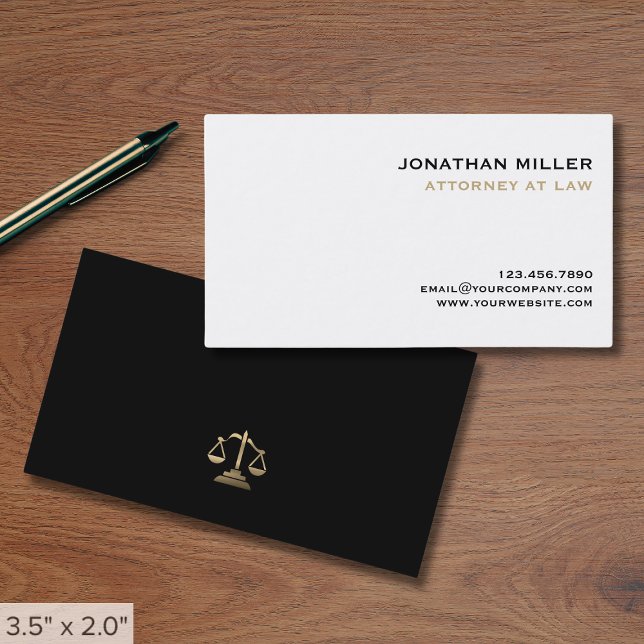 Minimalist Luxury Attorney Business Card (Creator Uploaded)