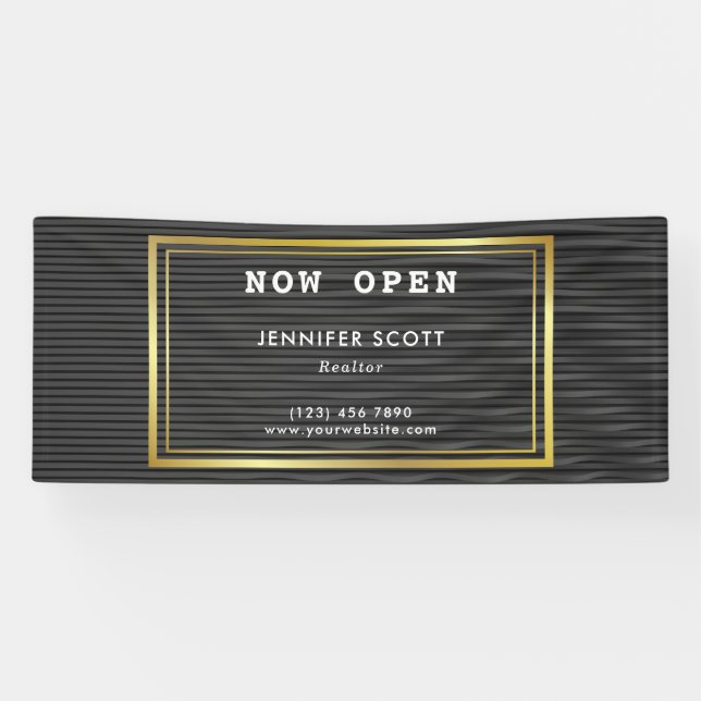 Minimalist Luxury Black Gold Business Banner (Horizontal)