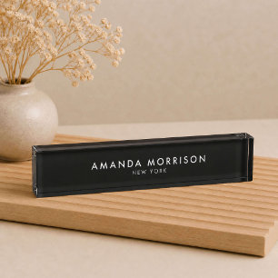 Minimalist Luxury Black Nameplate