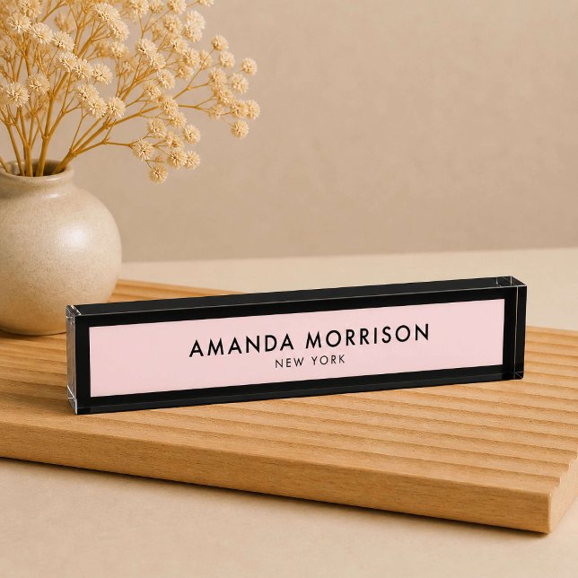 Minimalist Luxury Black/Pink Nameplate (Creator Uploaded)