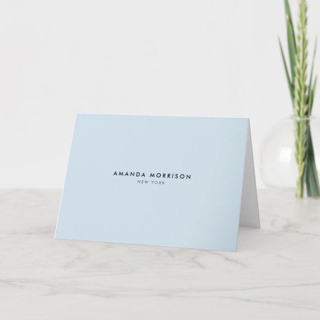 Minimalist Luxury Blue Blank Note Card (Front)