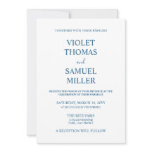 Minimalist Luxury Blue Wedding