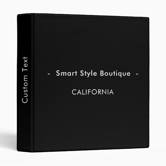 Minimalist Luxury Boutique Black and White Binder (Front/Spine)