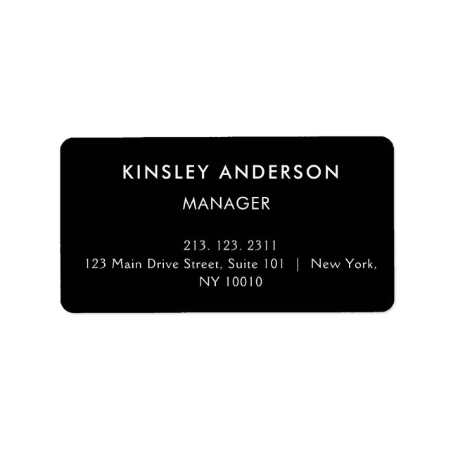 Minimalist Luxury Boutique Black and White Label (Front)