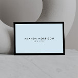 Minimalist Luxury Boutique Black/Blue Business Card<br><div class="desc">An elegant and refined design elevates your name or business name through minimal and modern styling. The thin black border is grounded on a blue background to give a calm feel to this classic business card design template. © 1201AM CREATIVE</div>