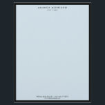 Minimalist Luxury Boutique Black/Blue Letterhead<br><div class="desc">An elegant and refined design elevates your name or business name through minimal and modern styling. The thin black border is grounded on a blue background to give a calm feel to this classic letterhead design template. © 1201AM CREATIVE</div>