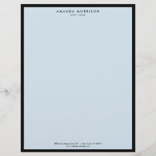 Minimalist Luxury Boutique Black/Blue Letterhead