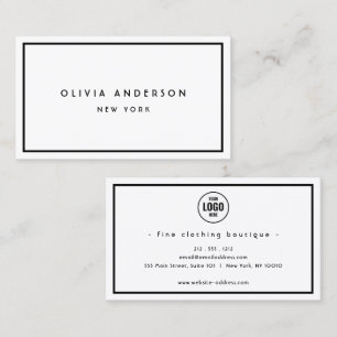 Minimalist Luxury Boutique Black/Ivory Business C Card