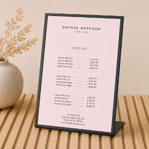 Minimalist Luxury Boutique Black/Pink Pedestal Sign