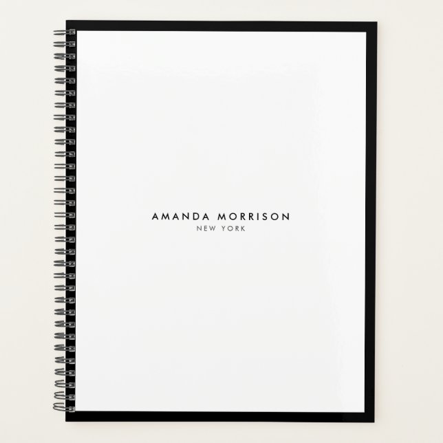 Minimalist Luxury Boutique Black/White Appointment Planner (Front)
