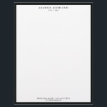 Minimalist Luxury Boutique Black/White Letterhead<br><div class="desc">An elegant and refined design elevates your name or business name through minimal and modern styling. The thin black border is grounded on a white background to give a luxury feel to this classic letterhead design template. © 1201AM CREATIVE</div>