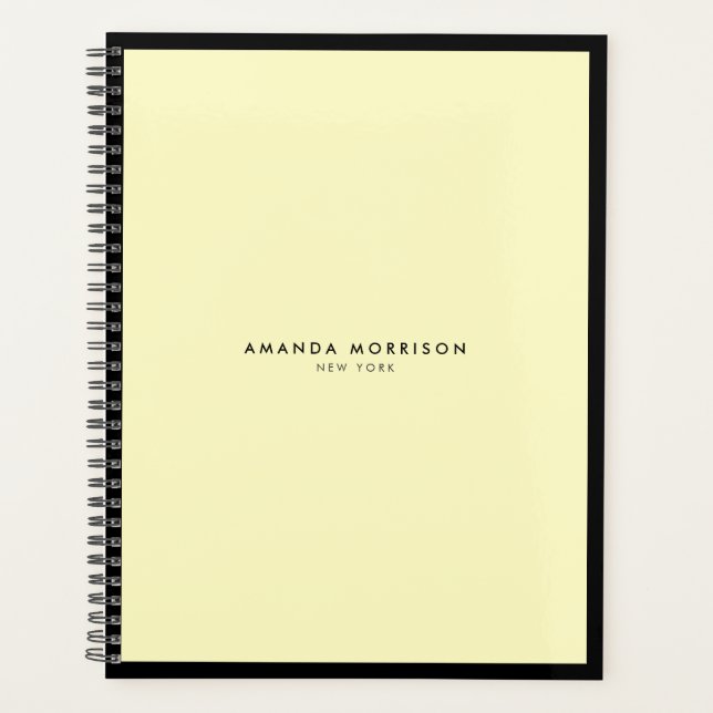 Minimalist Luxury Boutique Black/Yellow  Planner (Front)