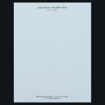 Minimalist Luxury Boutique Blue Letterhead<br><div class="desc">An elegant and refined design elevates your name or business name through minimal and modern styling. The pastel blue background provides a calm aesthetic to this classic letterhead design. © 1201AM Design Studio | www.1201am.com</div>