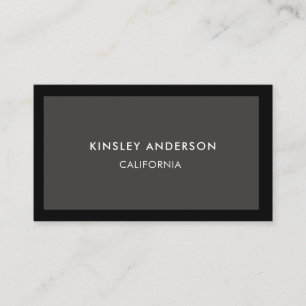 Minimalist Luxury Boutique Dark Grey & Black Business Card