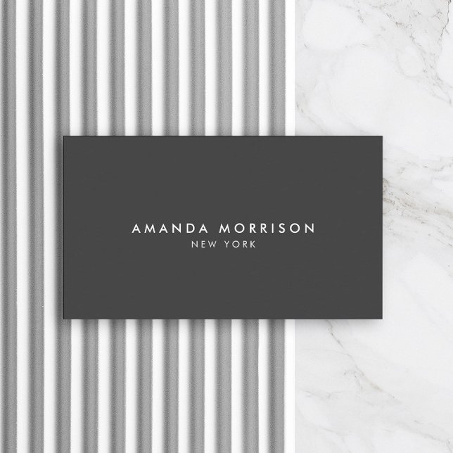 Minimalist Luxury Boutique Dark Grey Business Card (Creator Uploaded)