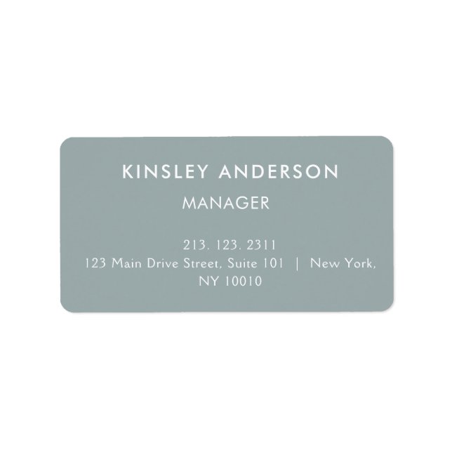 Minimalist Luxury Boutique Dusty Blue Label (Front)