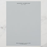 Minimalist Luxury Boutique Grey Letterhead<br><div class="desc">An elegant and refined design elevates your name or business name through minimal and modern styling. The light grey background provides a refined aesthetic to this classic letterhead design. © 1201AM Design Studio | www.1201am.com</div>