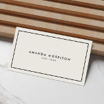 Minimalist Luxury Boutique Ivory/Black Business Card<br><div class="desc">An elegant and refined design elevates your name or business name through minimal and modern styling. The thin black border is grounded on an ivory background to give a luxury feel to this classic business card design template. © 1201AM CREATIVE</div>