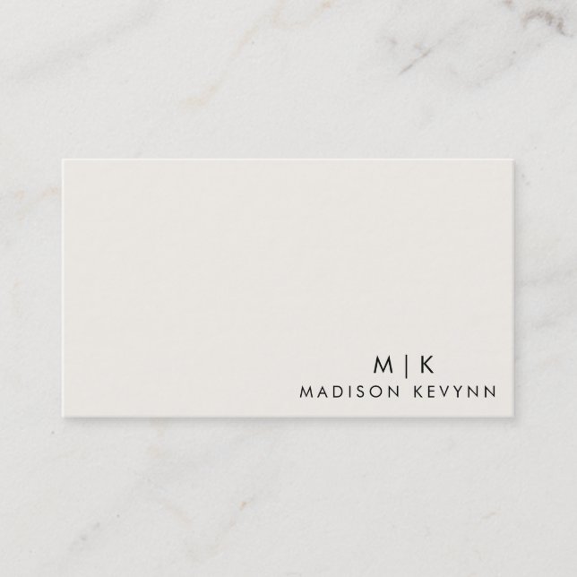 Minimalist Luxury Boutique Ivory Business Card (Front)
