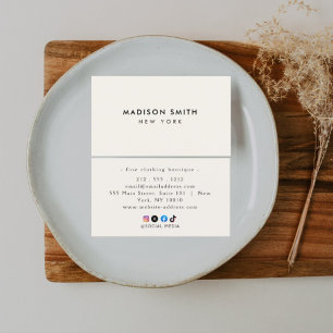 Minimalist Luxury Boutique Ivory Business Card